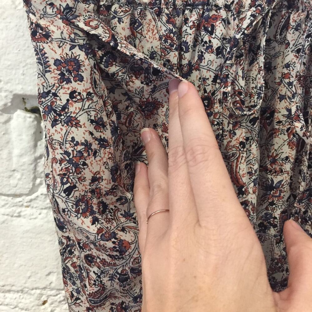 nwt Club Monaco Lyndon Silk Skirt size US 6 Russet Brown Rouge Print - Picture 3 of 7